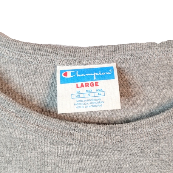 Champion Vintage Y2K Spell Out Cursive 3D Raised Graphic Essential Tee Men's L - Picture 9 of 13